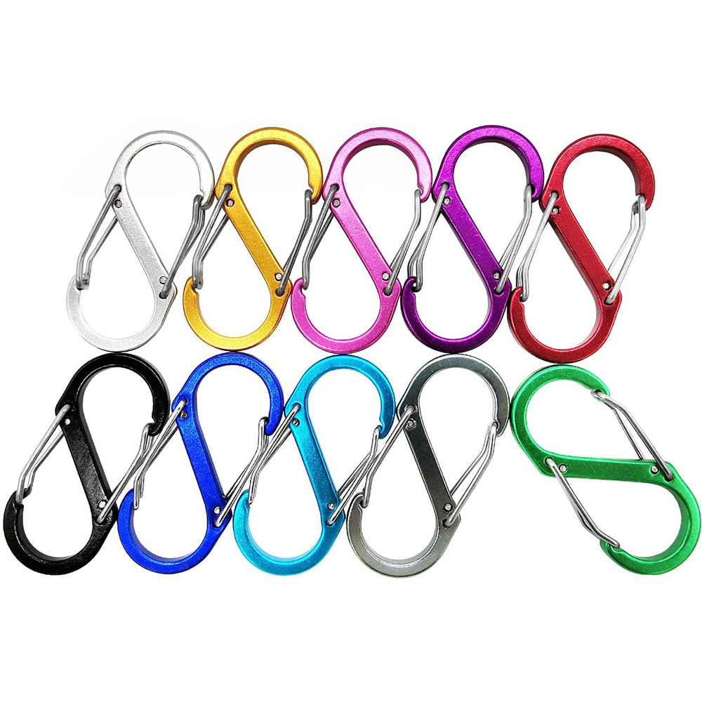 Wholesale Custom High Quality S Shape Metal Carabiner Wire Gate Clip for Key Ring 