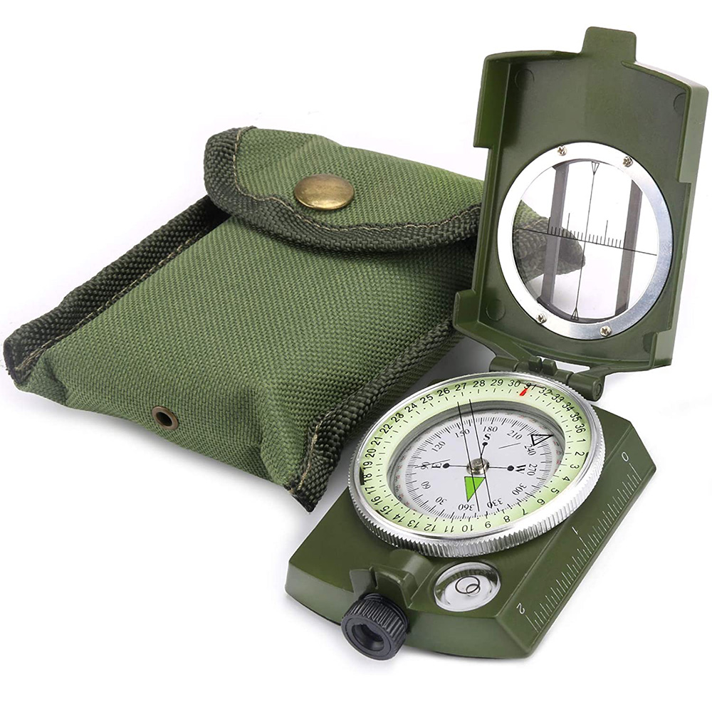 Military Compass, Prismatic Sighting Waterproof Hand Held Professional Compass for Boy Scouts Camping Sailing Navigation Hiking 