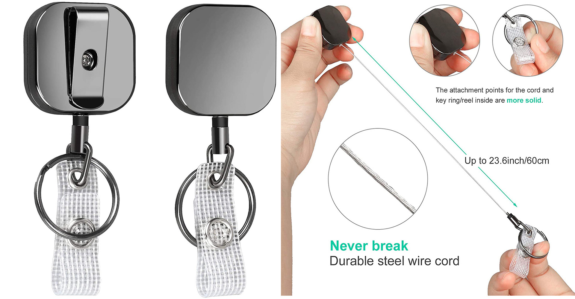 Material: ZINC ALLOY
Size: 40MM
Logo: epoxy sticker logo: Silk priniting logo
Weight: 60g
Product Manual：New Style Square Shape Retractable Pull Key Ring Id Badge Lanyard Name Tag Card Holder Recoil Reel Belt Clip Metal