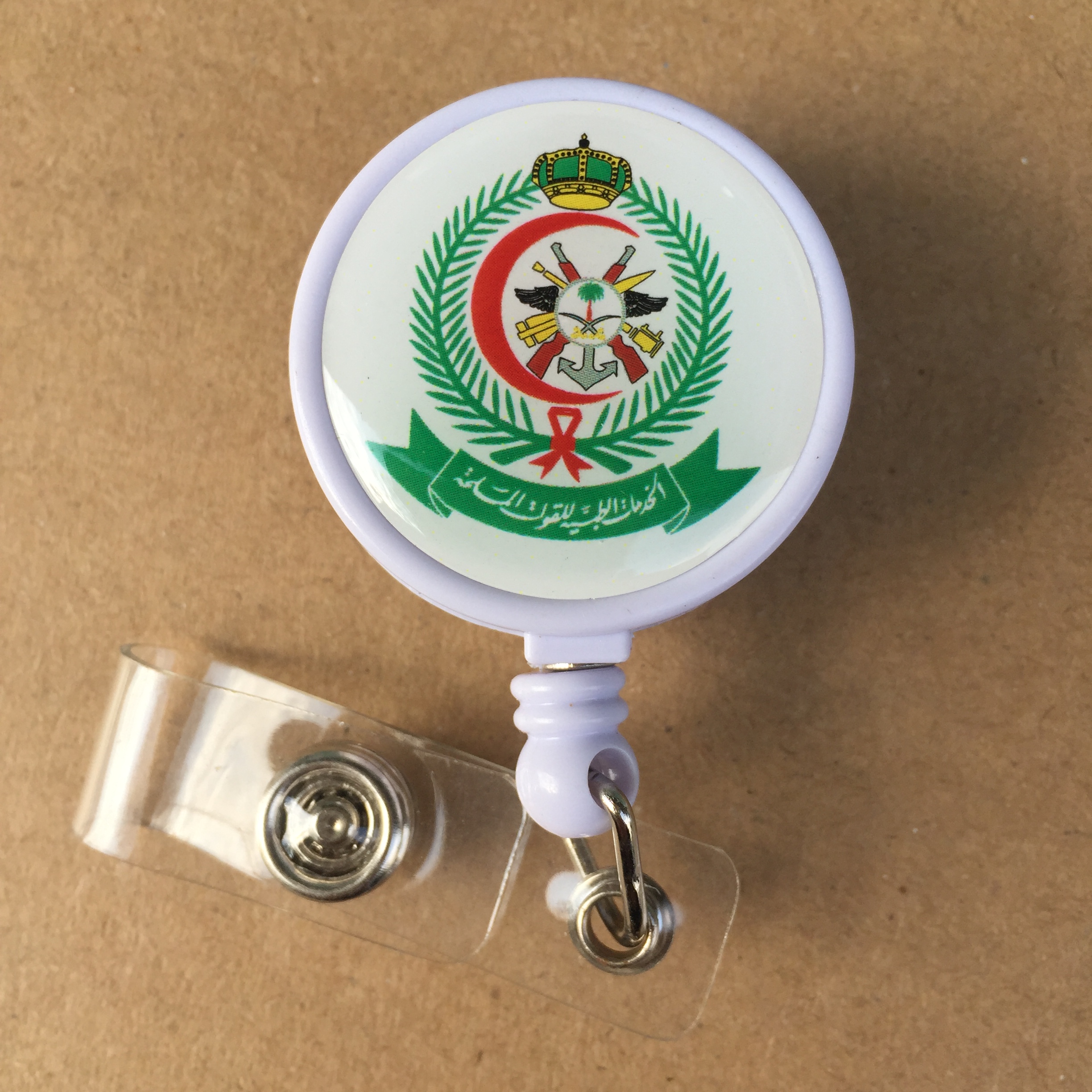 32MM Round Big Logo ABS Retractable badge holder