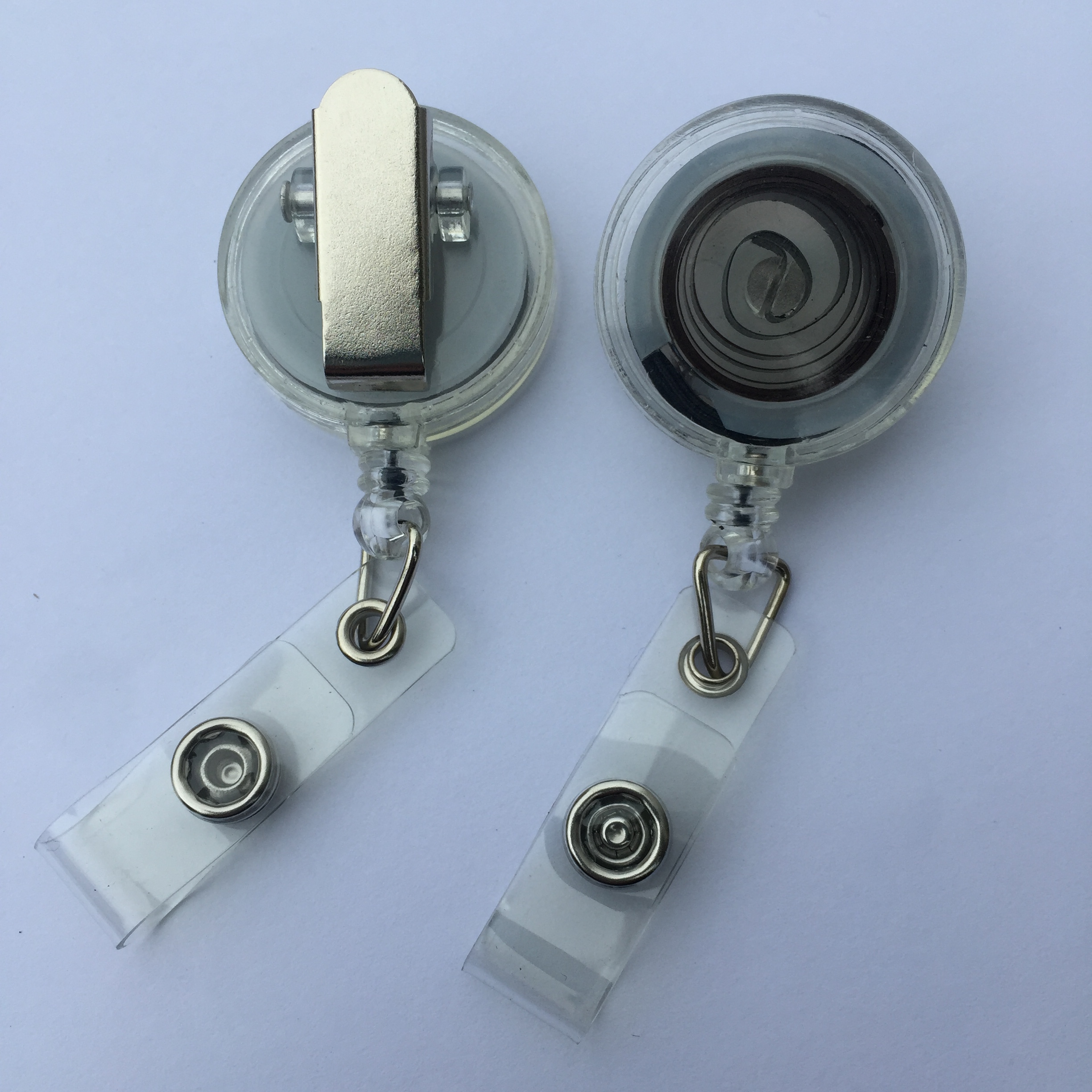 32MM Round ABS Retractable badge holder with fixed clip