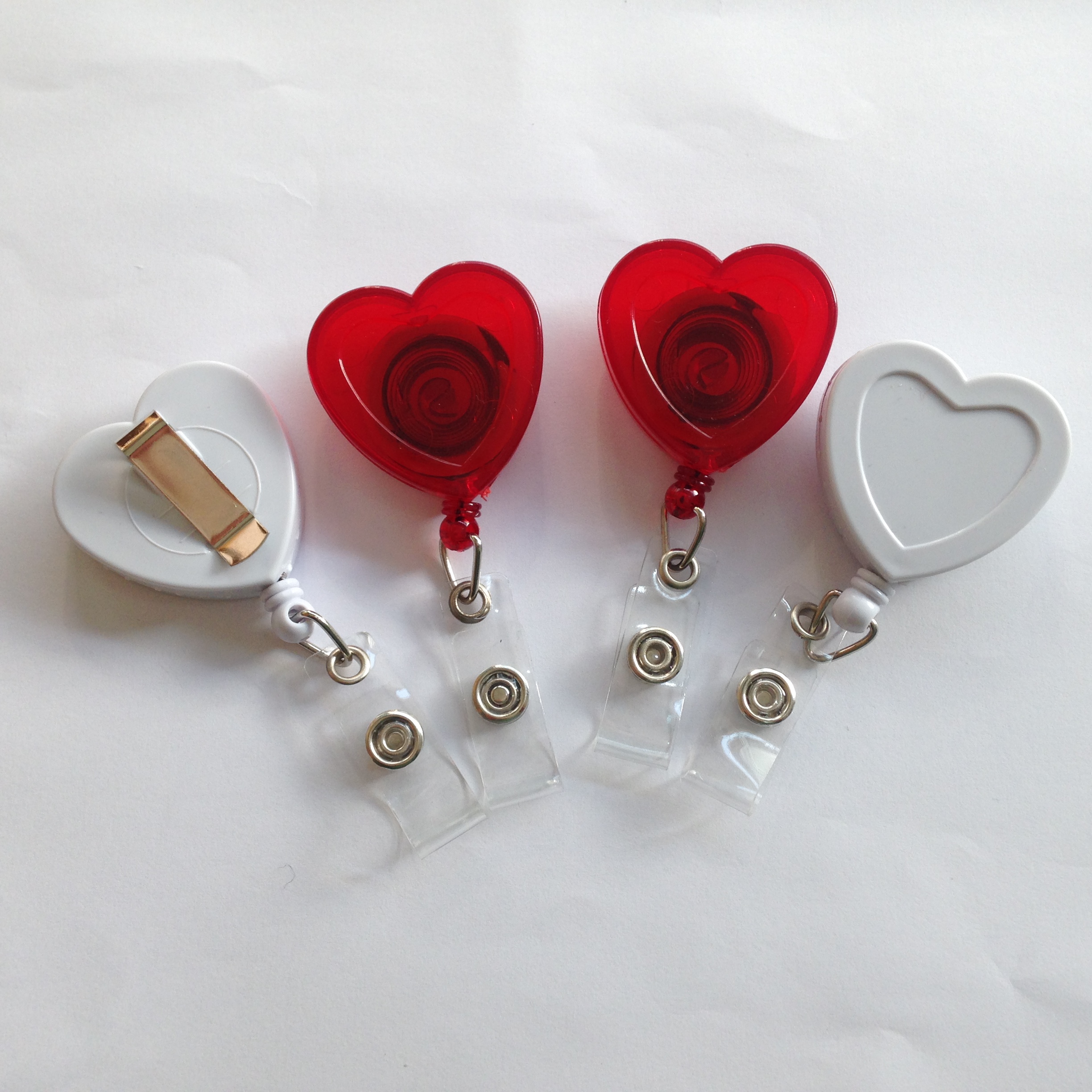 Sweet Heart shape retractable yoyo id badge reel