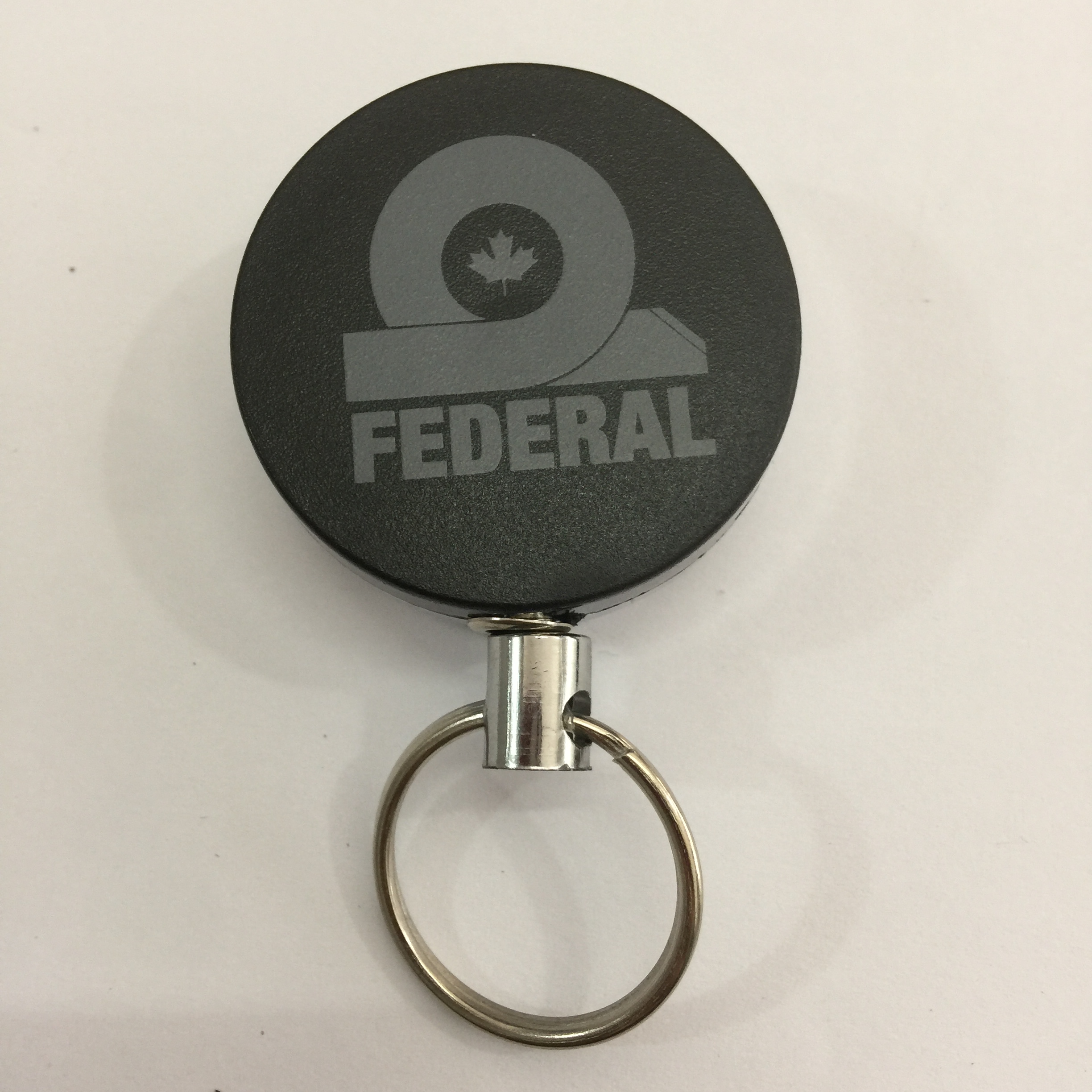 40 MM Round Metal Retractable  Badge Reel With One Color Silk Screen Printing