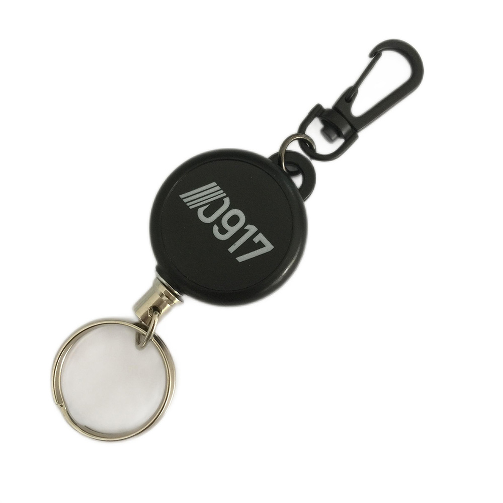 Hot Sell In Amazon Retractable Keychain Recoil Retractable Key Ring Pull Chain Card Badge Belt Clip Reel with custom logo 