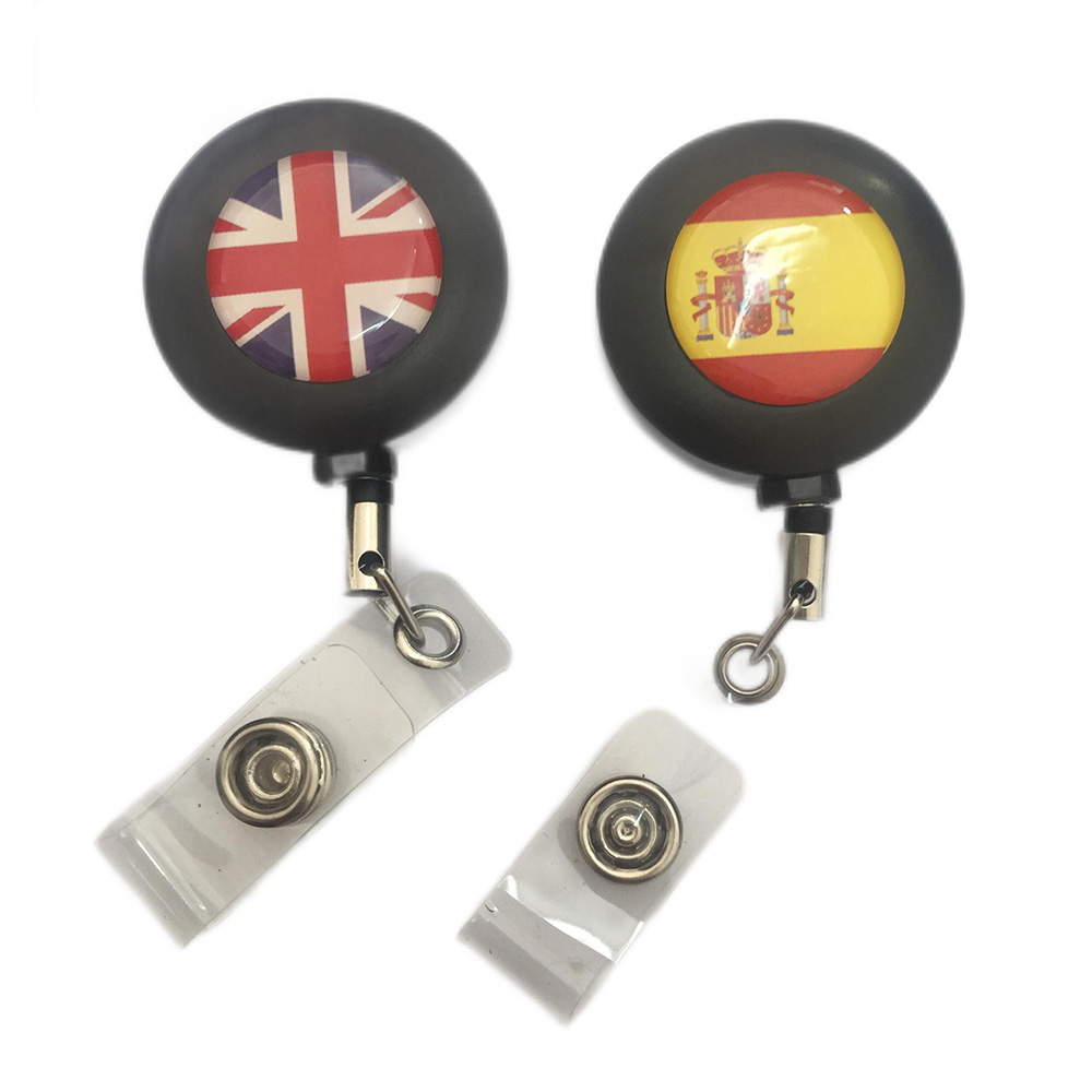 32MM Retractable Badge Holder Reel ID Badge Holder with Belt Clip Key Ring for Name Card keychain 