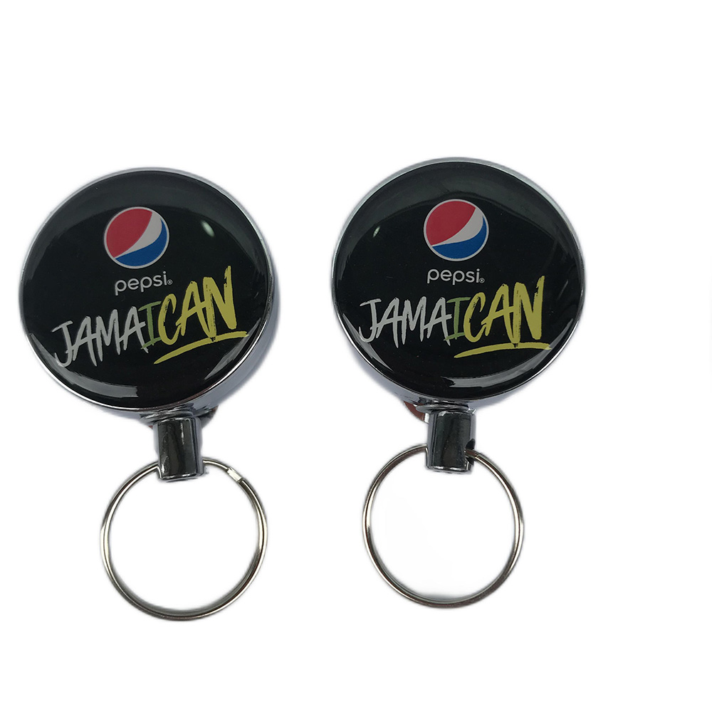 40mm Round ABS Retractable badge holder with alligator clip 