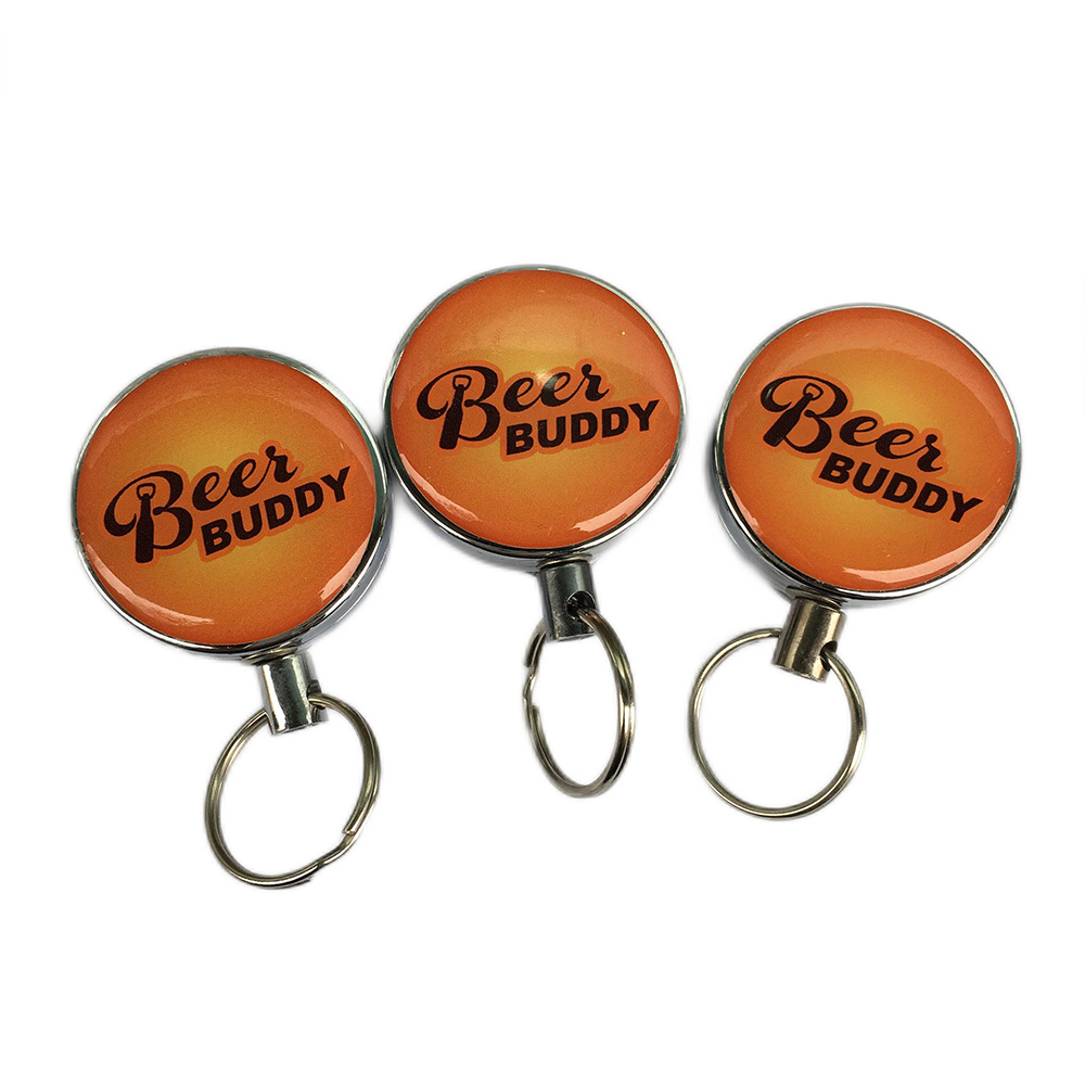 40mm Round ABS Retractable badge holder with alligator clip 