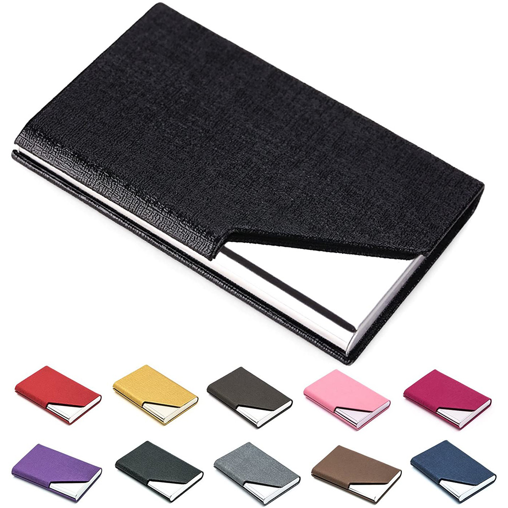 PU Leather & Stainless Steel Multi Card Case,Business Name Card Holder Wallet Credit Card ID Case/Holder 