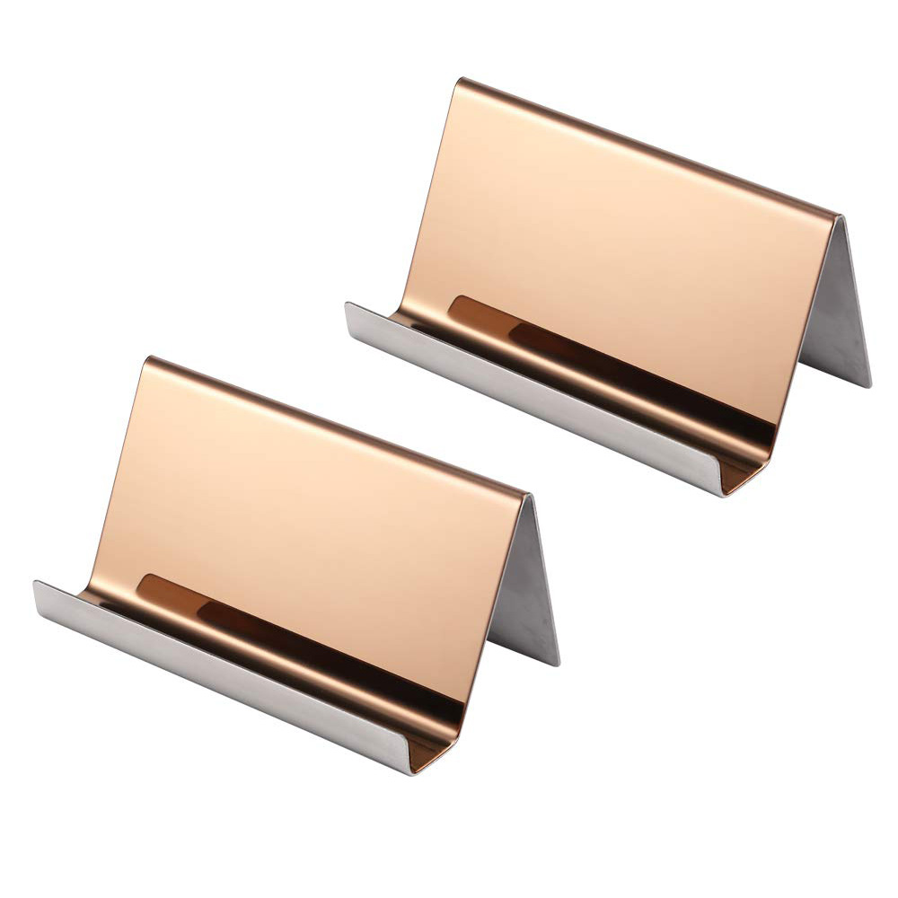  Stainless Steel Business Cards Holders Desktop Card Display Business Card Rack Organizer 