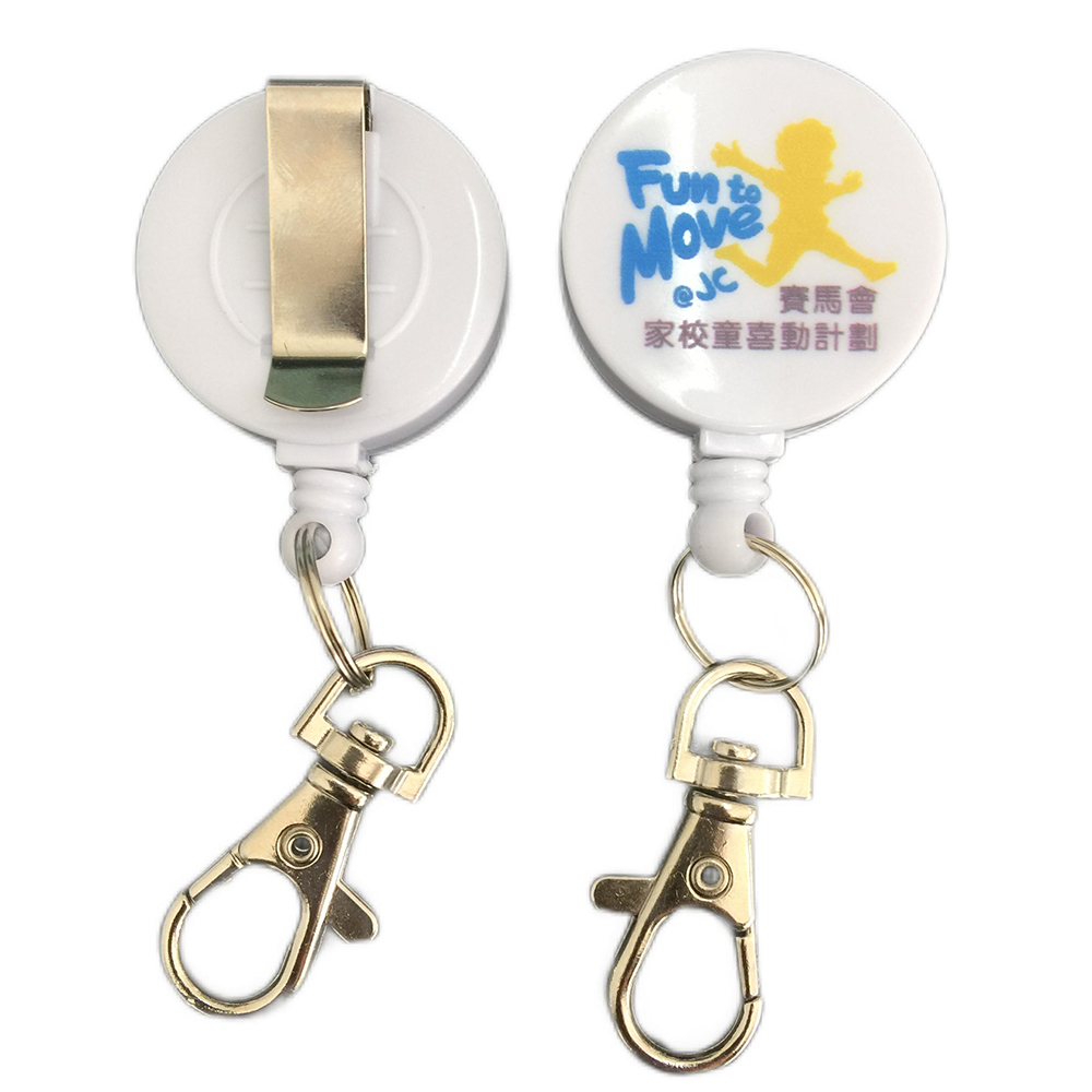 32MM Retractable badge holder with full color logo printing 