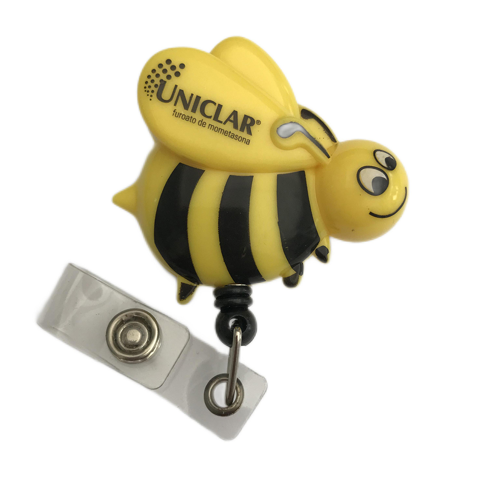 Cartoon bee shape name badge reel for id card holder ,New mold for new design badge reel 