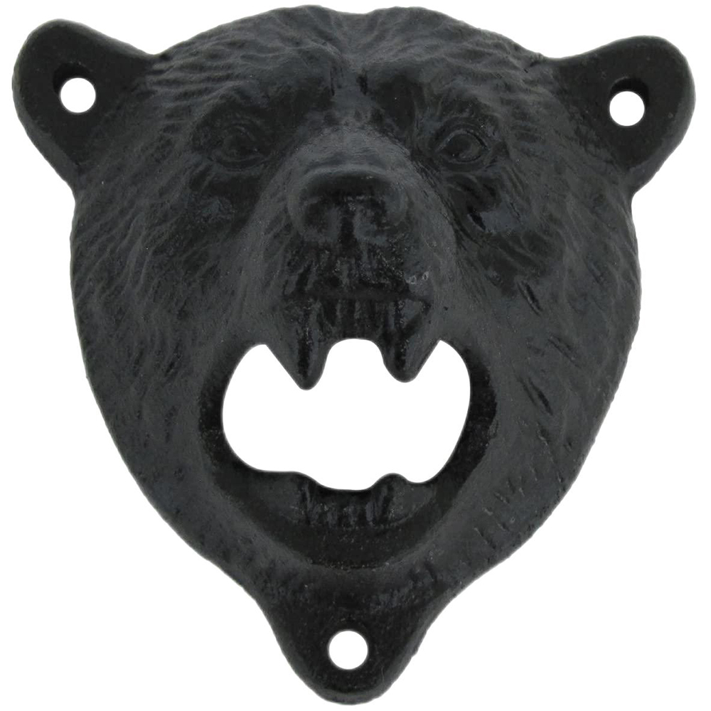 Hot sell in amazon Cast Iron Wall Mount Grizzly Bear Teeth Bite Bottle Opener
