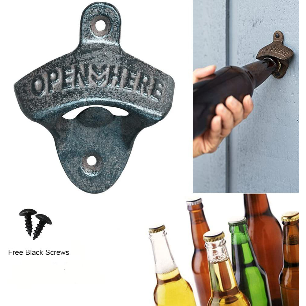 Hot sell in amazon Rustic Farmhouse Wall Mounted Bottle Opener 
