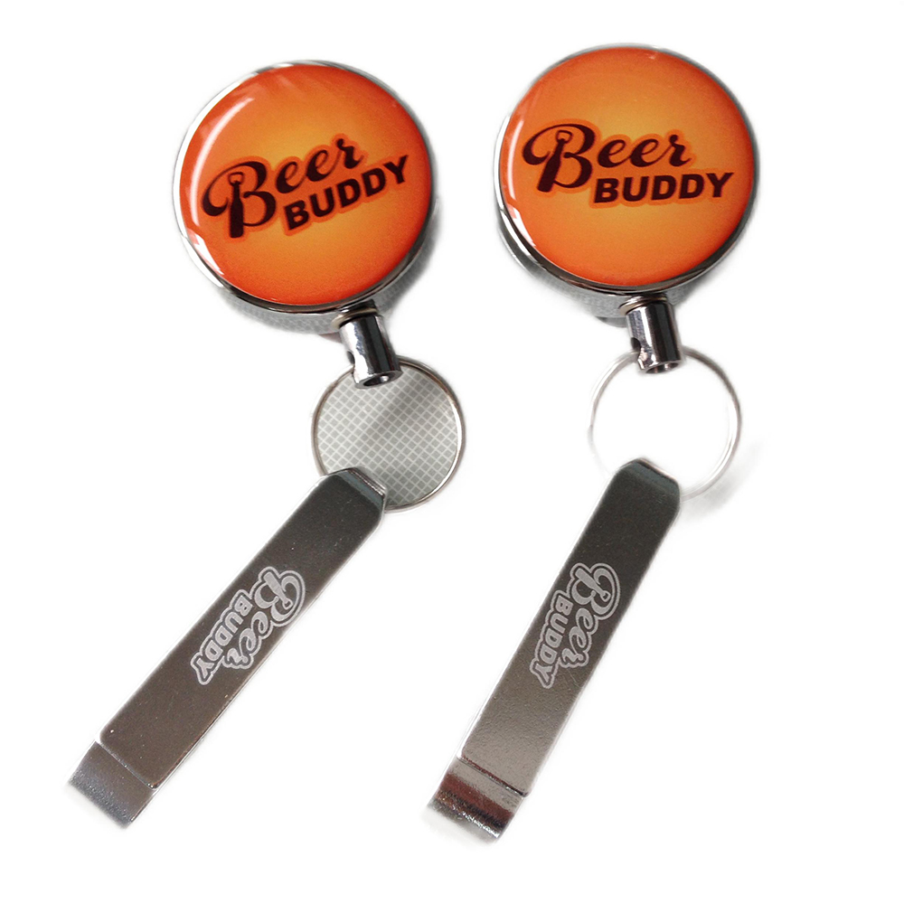 Metal Heavy duty Retractable key chain bottle opener custom logo available