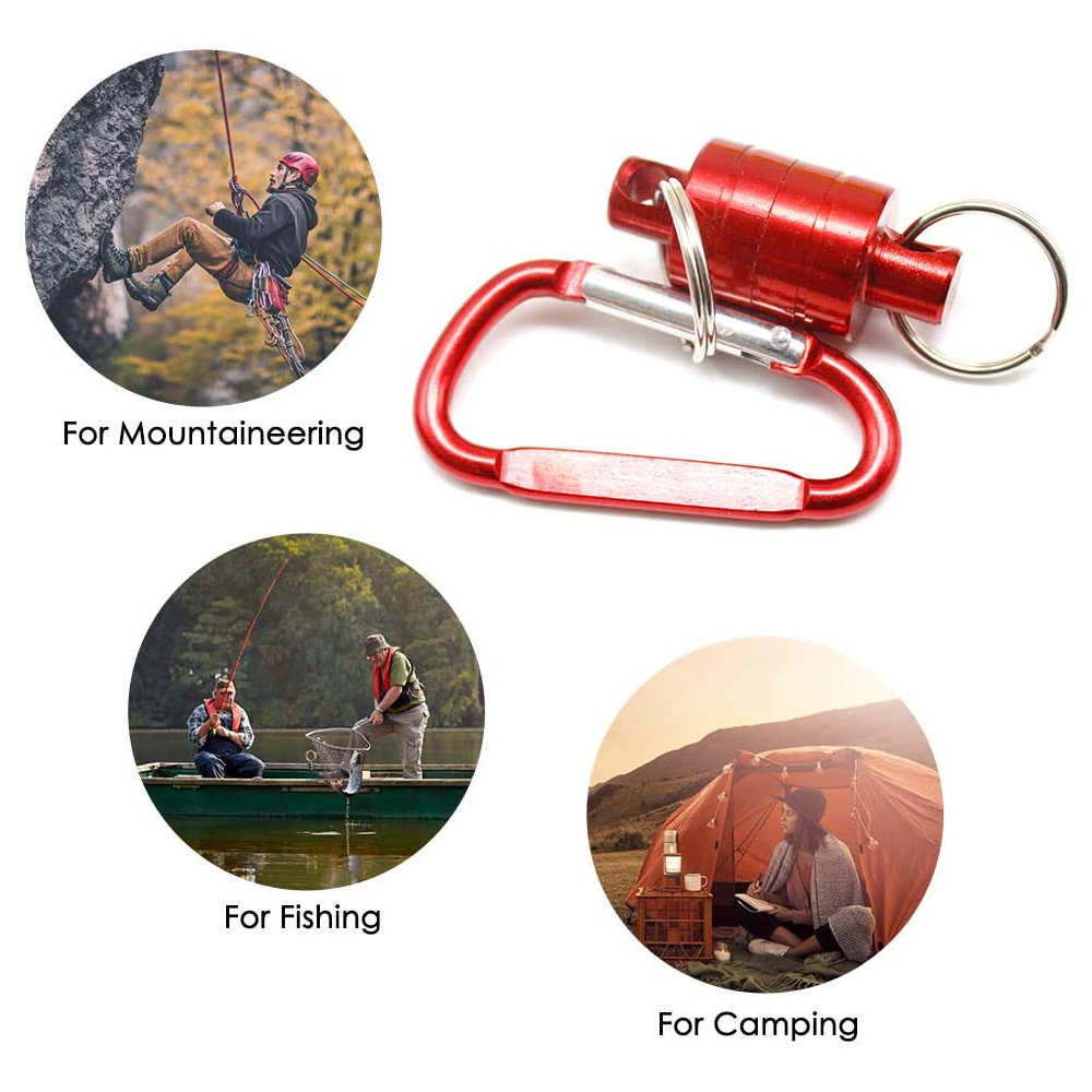 Quick Release Detachable Keychain Magnetic Holder Aluminum Shell with Carabiner Key Ring
