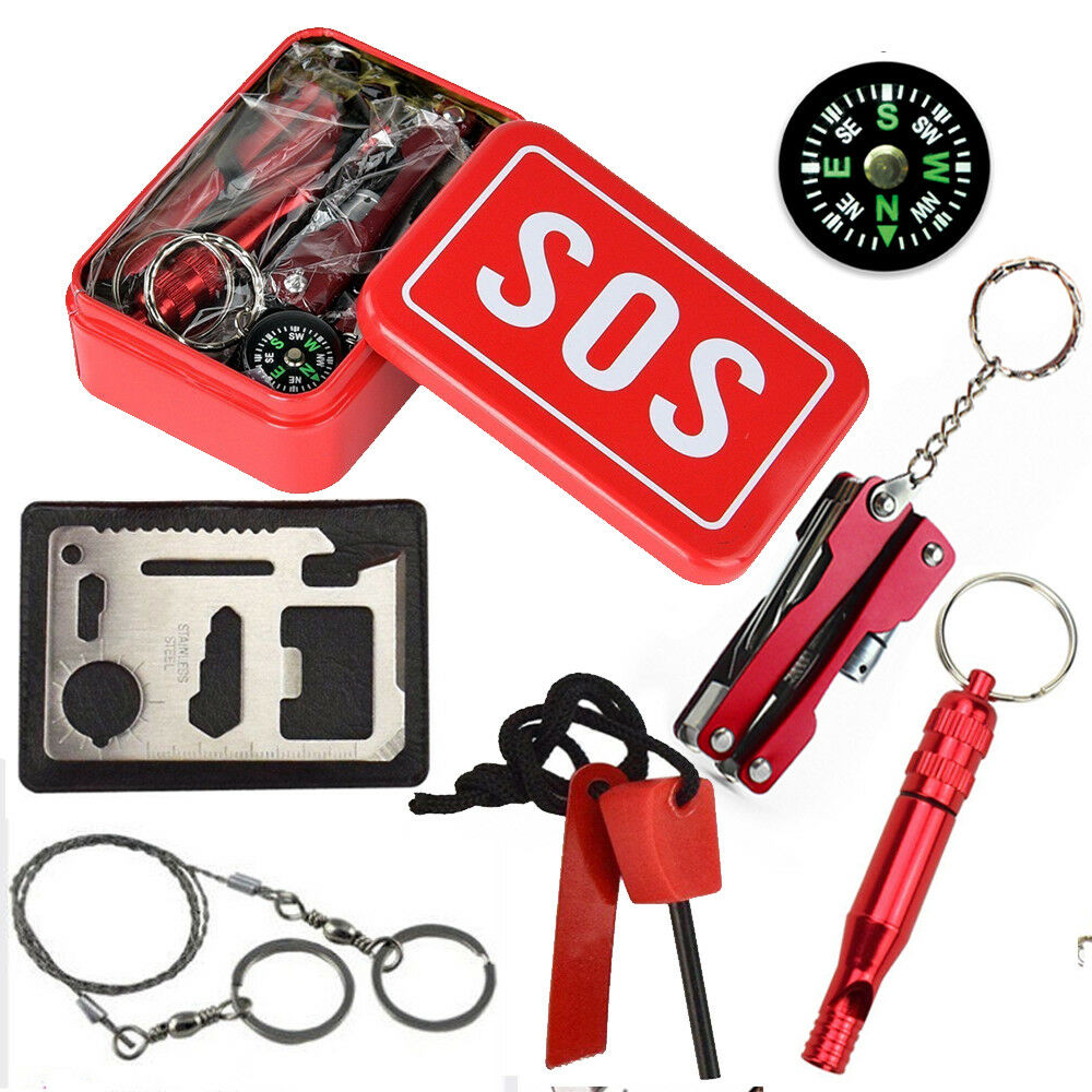 Hot Sell In Amazon SOS Outdoor Sport Camping Hiking Survival Emergency Gear Tools Box Set