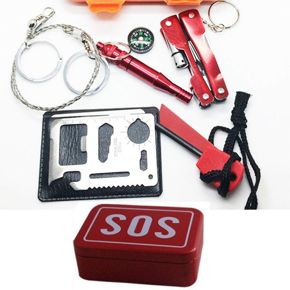 Hot Sell In Amazon SOS Outdoor Sport Camping Hiking Survival Emergency Gear Tools Box Set