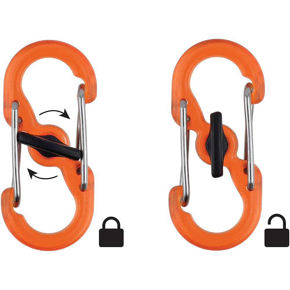 Wholesale Custom High Quality S Shape Metal Carabiner With Lock Gate Clip for Key Ring 