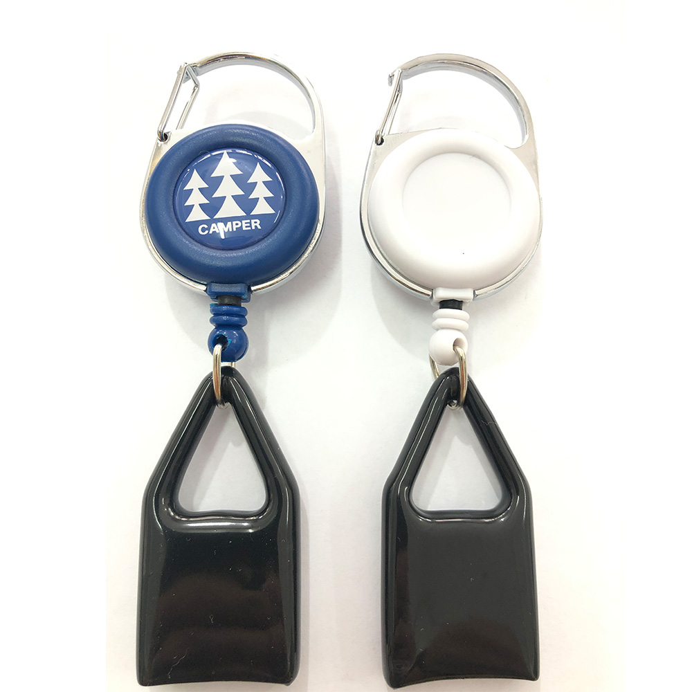 Heavy Duty Plastic ABS Lighter Retractable Badge Holders Carabiner Badge Reels with Leash 