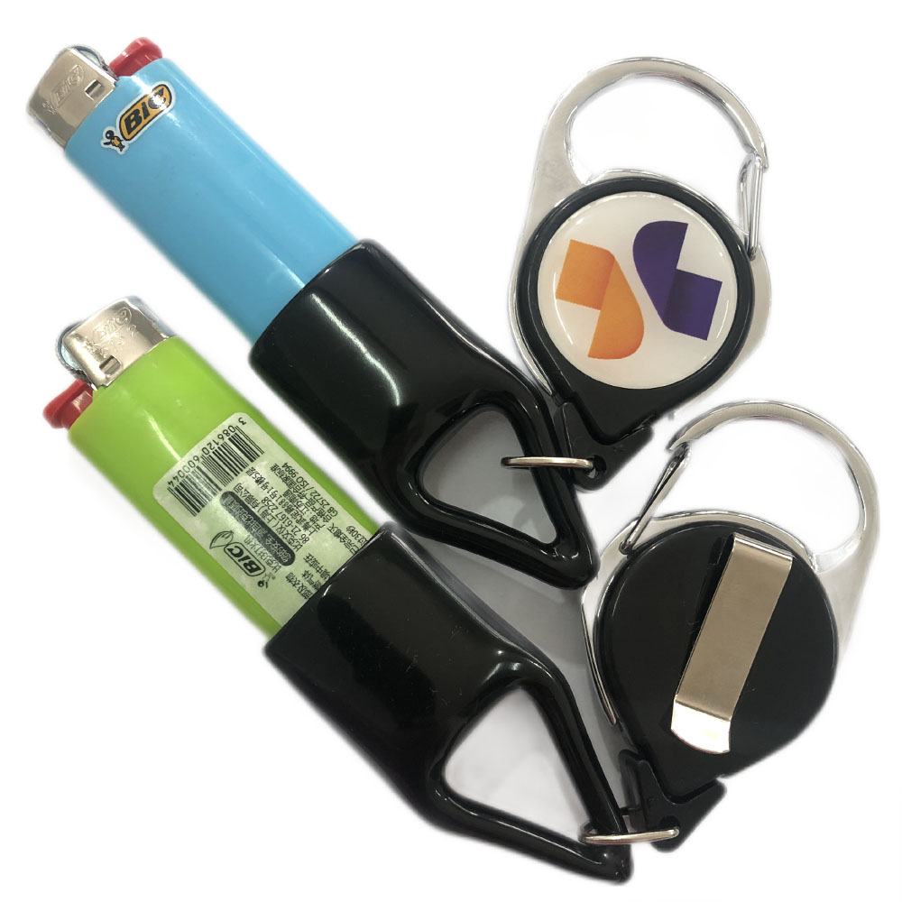 Hot Sell In Amazon Cigarette Lighter Badge Holder Custom Retractable Badge Reel Lighter Holder  - 副本