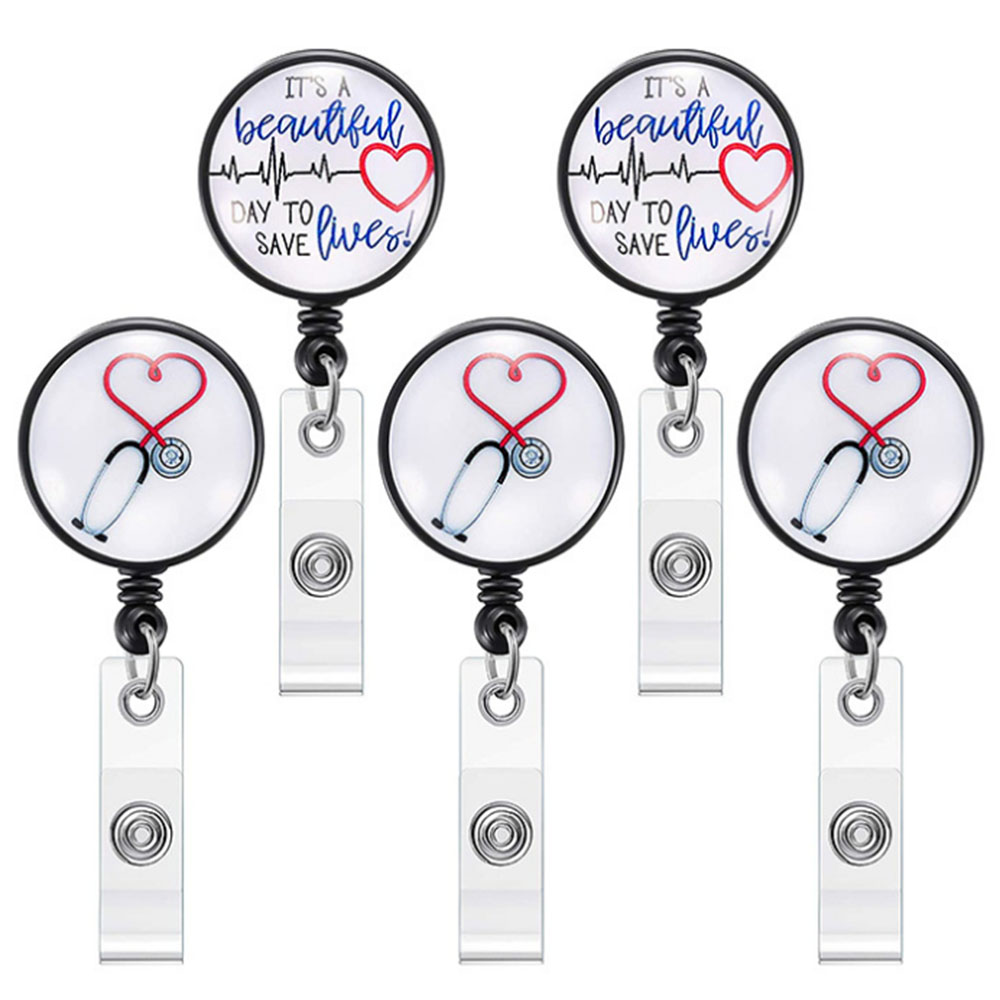 Hot Sell In Amazon Nurse Badge Holder Custom Cute Retractable Badge Reel 