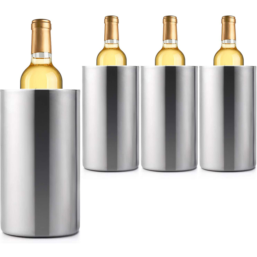 DoDouble Wall Stainless Steel Ice Bucket Wine Bottle Beer Champagne Ice Bucket 