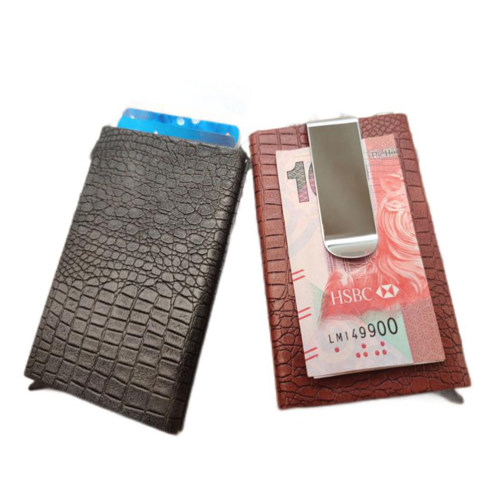 Premium Luxury Style Blocking Slim Minimalist Card Holder Carbon Fiber Cardholder Wallet Money Clip 