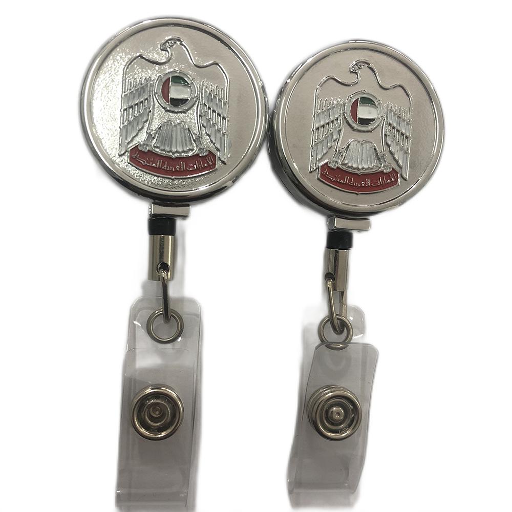 New Arrival Wholesale Stainless Steel Round Retractable Badge Reel with alligator clip 
