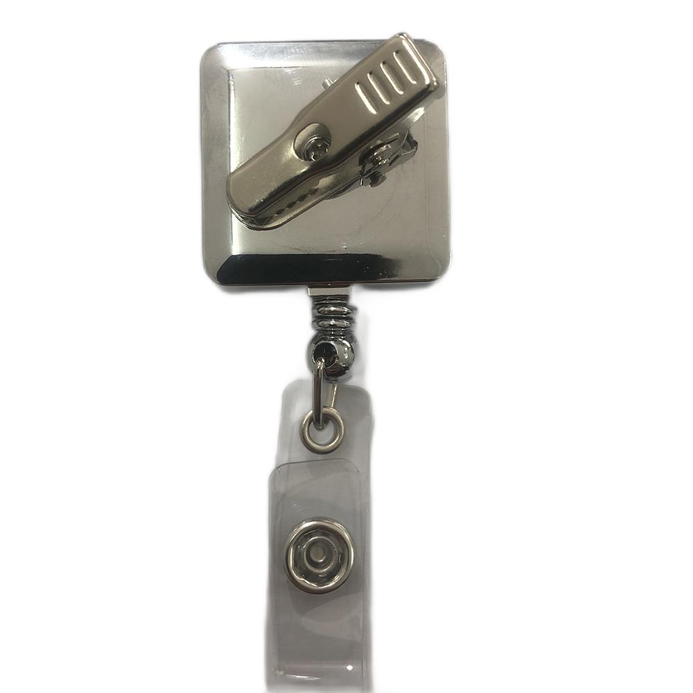 New Style Square Shape Retractable Lanyard Reel Badge Holder Reel ID Badge Holder with Belt Clip Key Ring