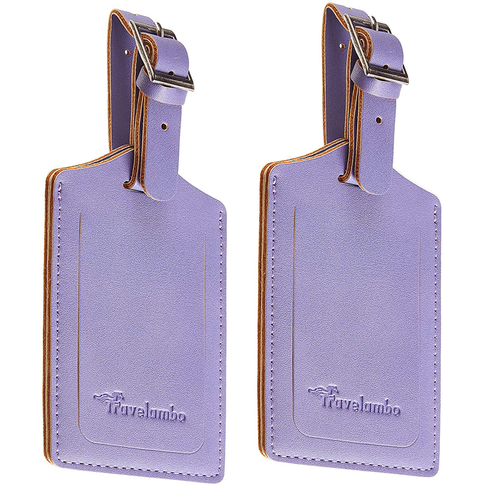 custom high quality waterproof logo embossed suitcase Leather Luggage Tags with buckle