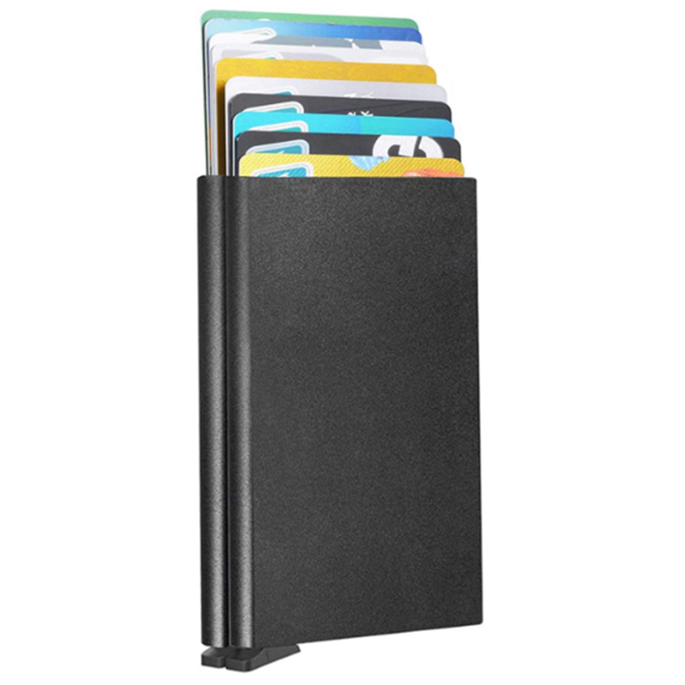 Front Pocket Anti-theft-RFID Auto Pop up Travel Thin Wallets Slim Business Card Case Holder