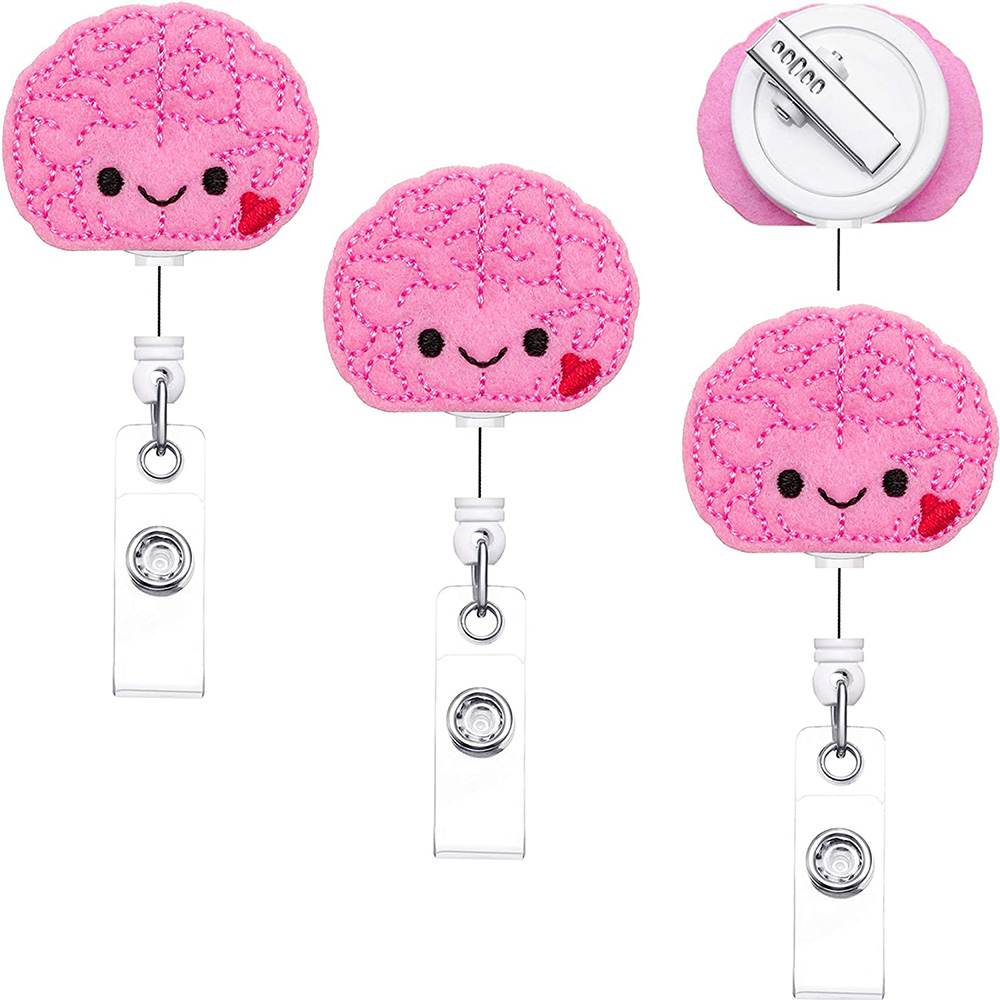 Heyah Brain Retractable Badge Holder for Women Nurse, Alligator Clip, Lightweight & Easy Retracting