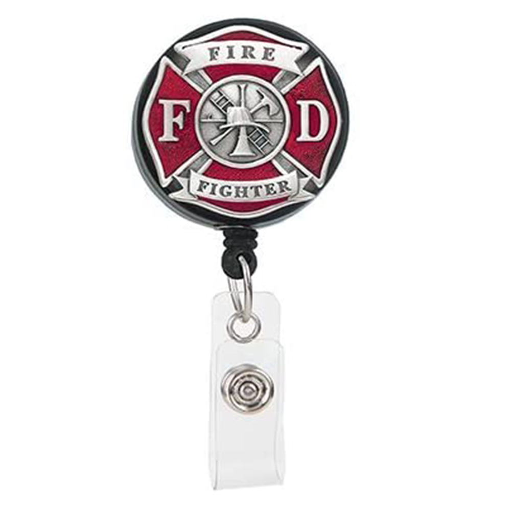 Military, First Responders, Nurses Pewter Retractable Badge Reels Holder