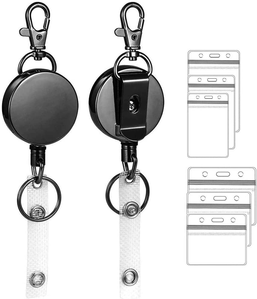 Amazon cross border hot metal easy pull buckle easy pull ID buckle retractable buckle transparent ID card cover