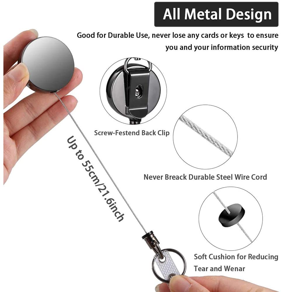 Amazon cross border hot metal easy pull buckle easy pull ID buckle retractable buckle transparent ID card cover