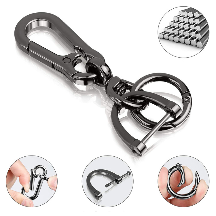 Hot Sell In Amazon Carabiner Clip Locking Key Security Camping Climbing Hiking Keychain key ring 