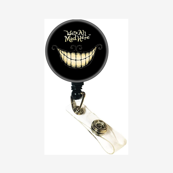 Smile face Retractable Badge Reel Nurse ID Badge Holder with Alligator Clip 24 inch Nylon Cord Decorative Name Badge Holder