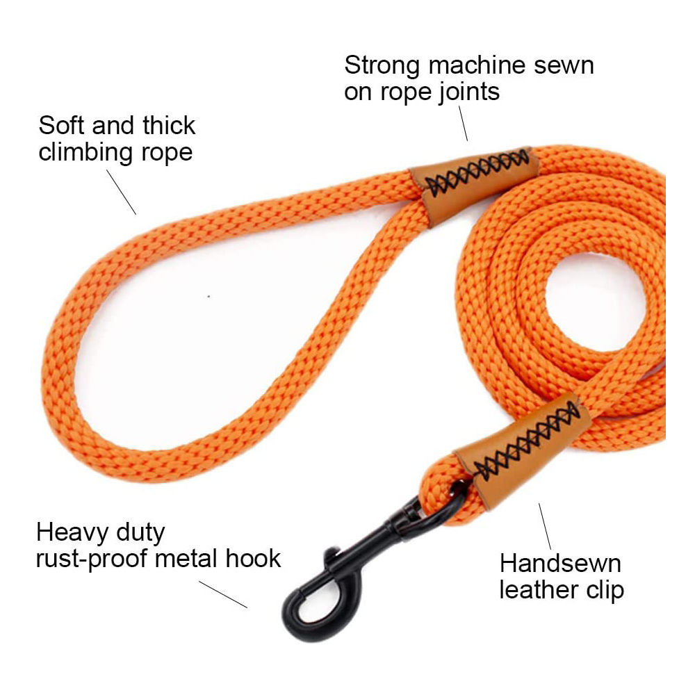 Strong Dog Leash with Comfortable Padded Handle and Highly Reflective Threads Dog Training Leashes Rope