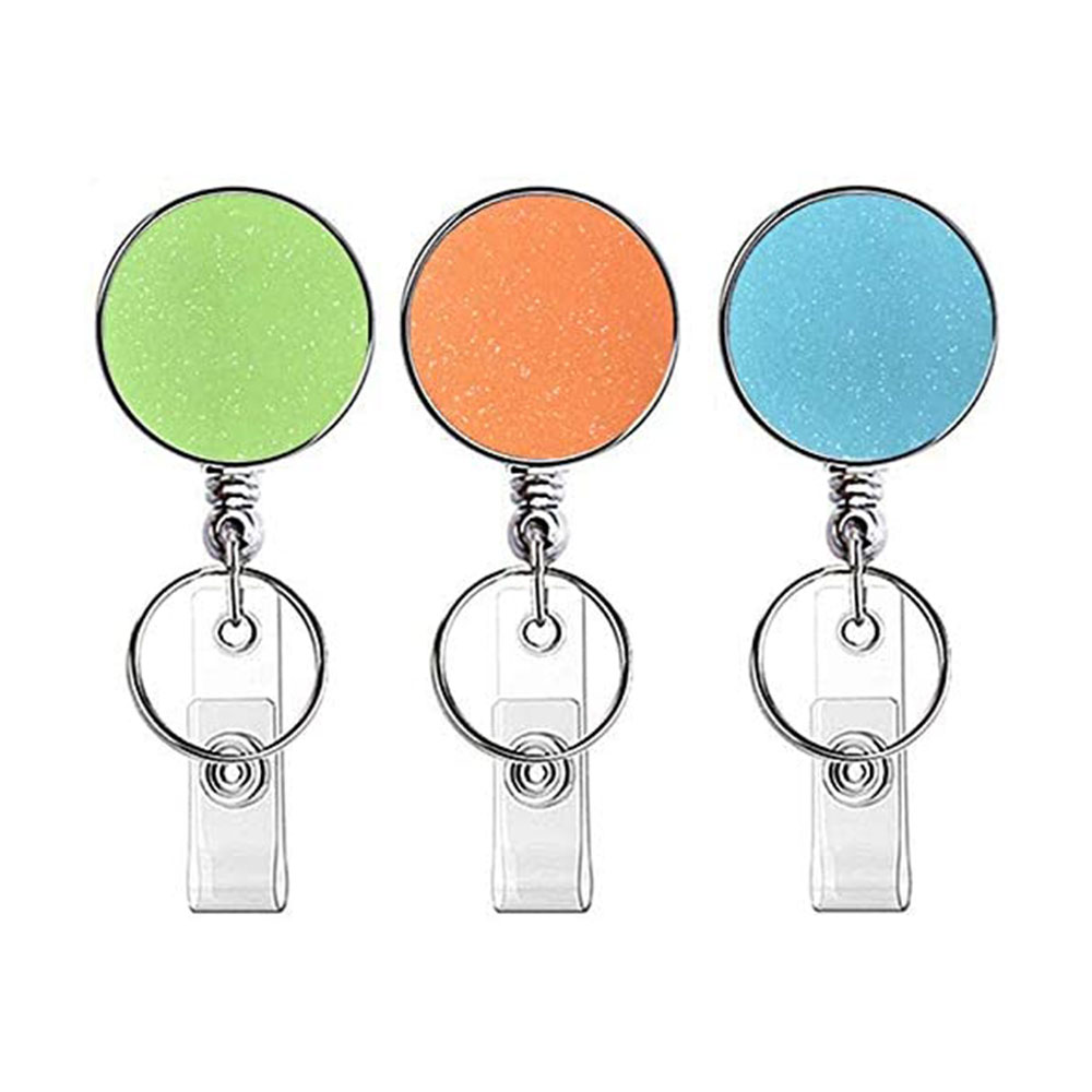 Retractable Badge Holder, Lightweight Plastic Badge Reel Retractable Card Holder with Key Ring Backing Belt Clip for Nurse