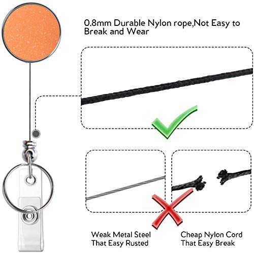 Retractable Badge Holder, Lightweight Plastic Badge Reel Retractable Card Holder with Key Ring Backing Belt Clip for Nurse