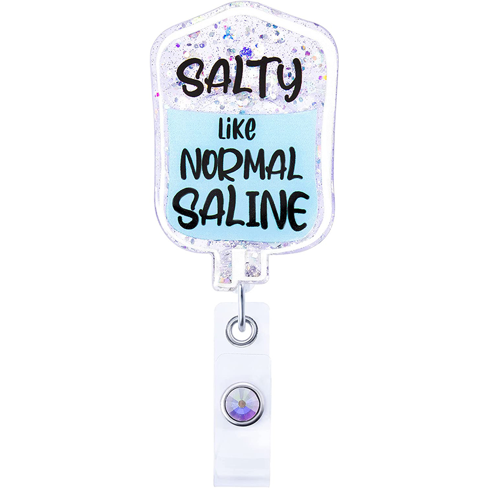 Custom Badge Reels with Glitter Personalized Initial Name Id Holders for Badges Nurses Work Decorative ID Card Holders