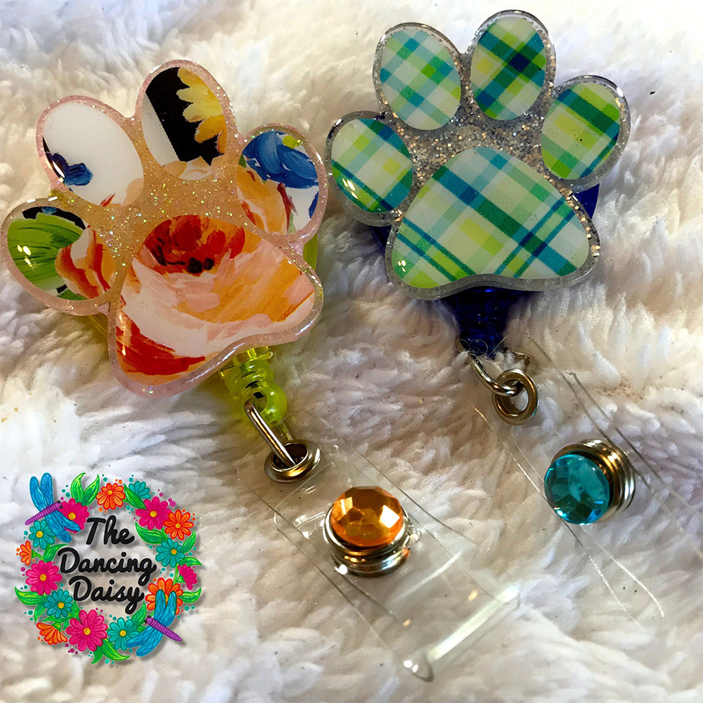 Custom Badge Reels with Glitter Personalized Initial Name Id Holders for Badges Nurses Work Decorative ID Card Holders - 副本 - 副本 - 副本